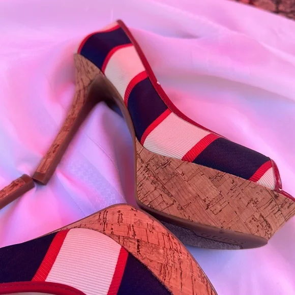 Guess Red White & Blue Platform Heels - Picture 6 of 13